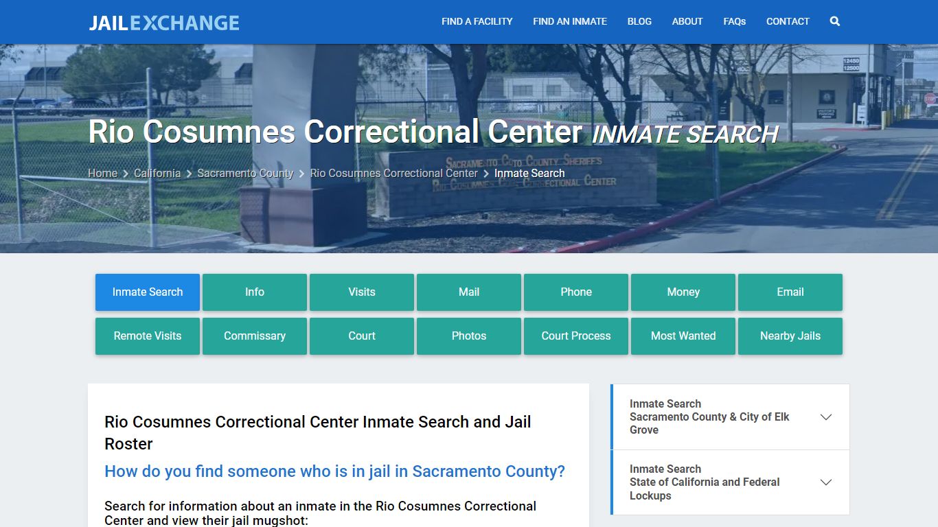 Rio Cosumnes Correctional Center Inmate Search - Jail Exchange
